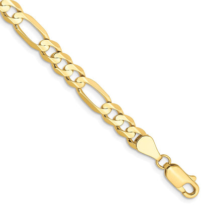 10K Gelbgold 5.5mm Konkav Offen Figaro Gliederarmband