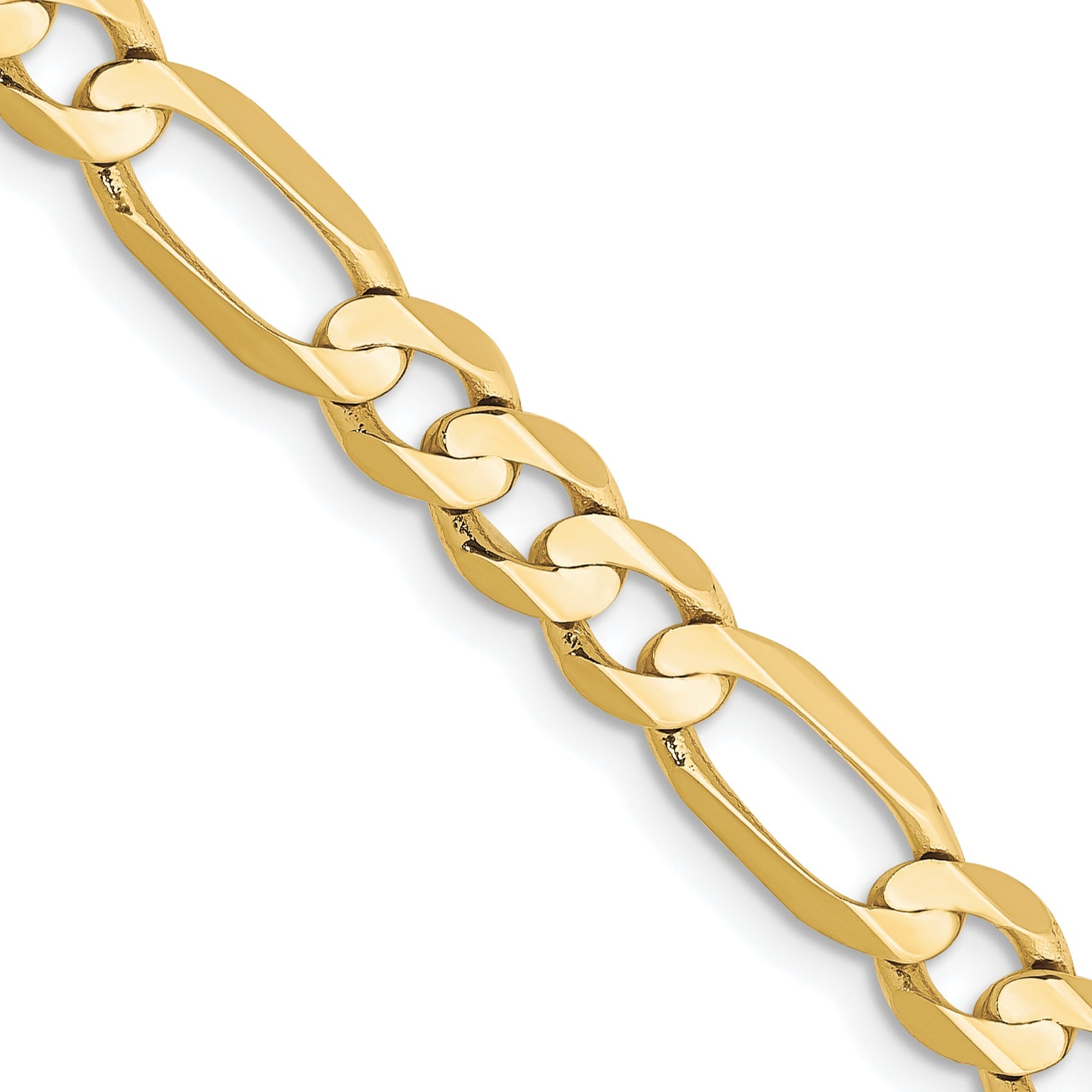 10K Gelbgold 5.5mm Konkav Offen Figaro Halskette
