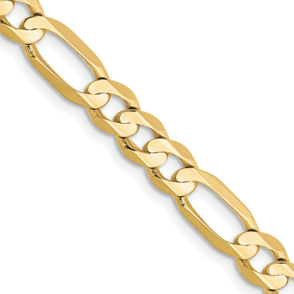 10K Gelbgold 5.5mm Konkav Offen Figaro Halskette