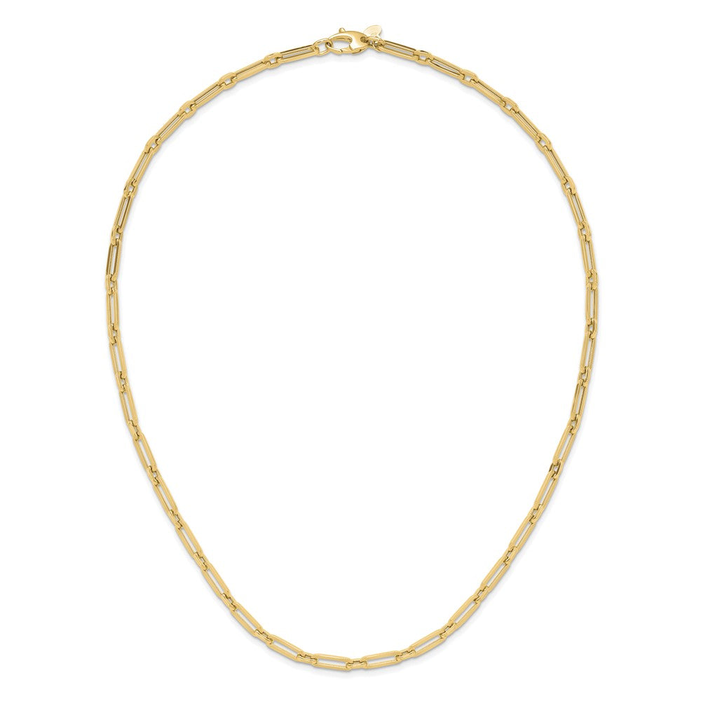 10K Gelbgold Poliert Flach Oval Glieder Halskette