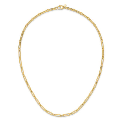 10K Gelbgold Poliert Flach Oval Glieder Halskette