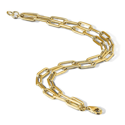 10K Gelbgold Poliert Doppelt Layer Glieder Armband