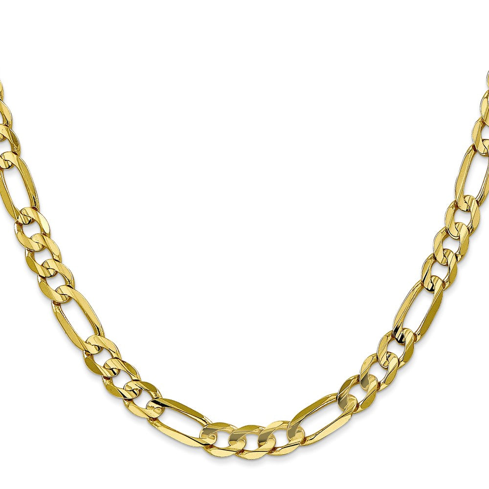 10K Gelbgold 6mm Konkav Offen Figaro Halskette