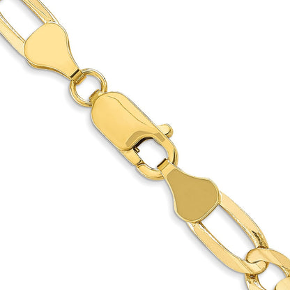 10K Gelbgold 6mm Konkav Offen Figaro Halskette