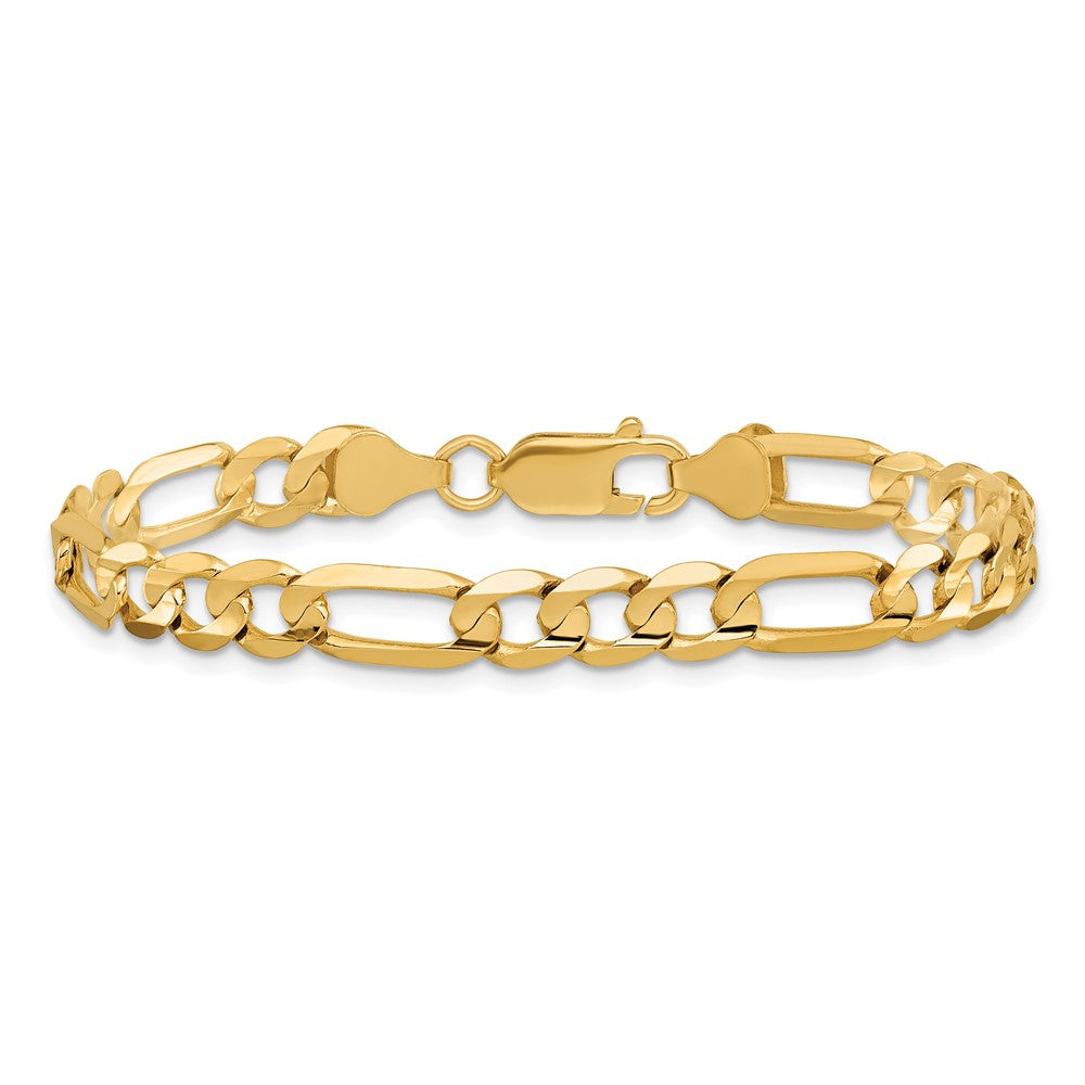 10K Gelbgold 6mm Konkav Offen Figaro Gliederarmband