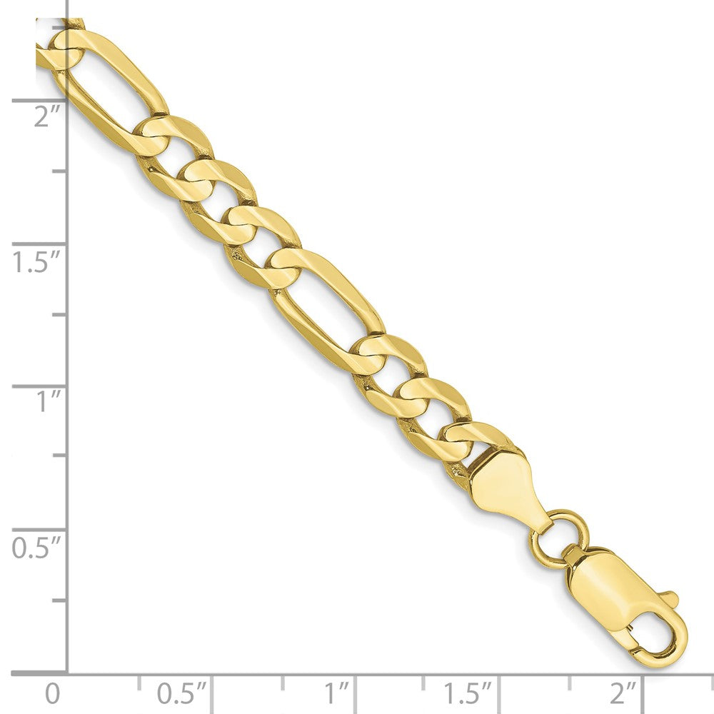 10K Gelbgold 6mm Konkav Offen Figaro Gliederarmband
