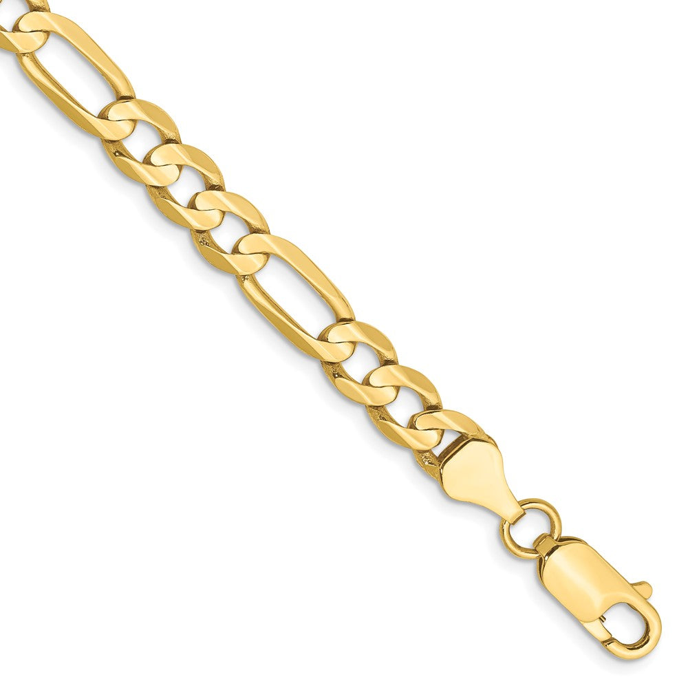 10K Gelbgold 6mm Konkav Offen Figaro Gliederarmband