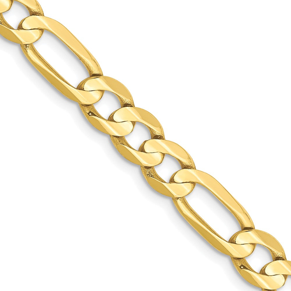 10K Gelbgold 6mm Konkav Offen Figaro Halskette
