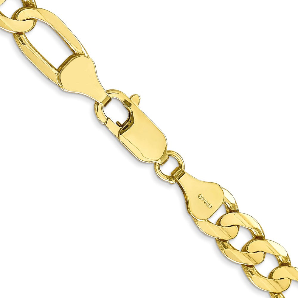 10K Gelbgold 6.75mm Konkav Offen Figaro Halskette