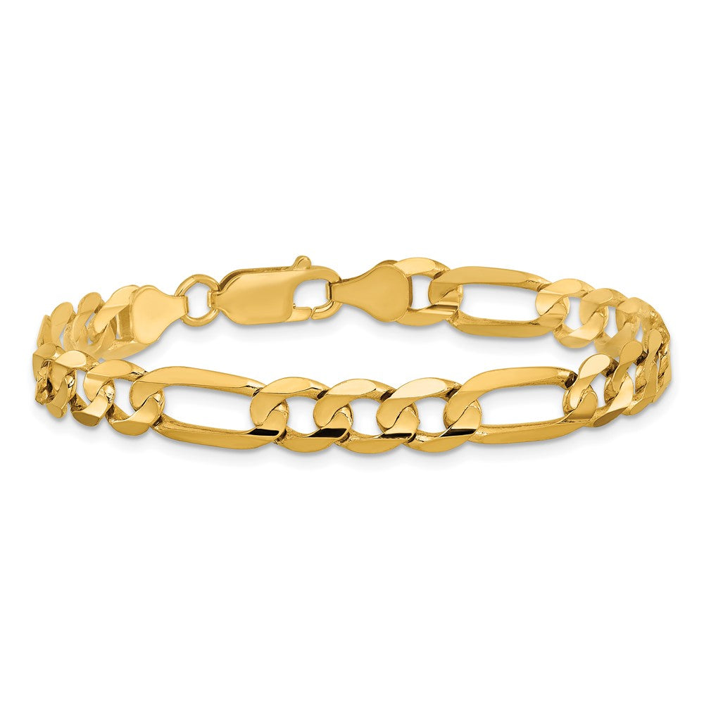 10K Gelbgold 6.75mm Konkav Offen Figaro Gliederarmband