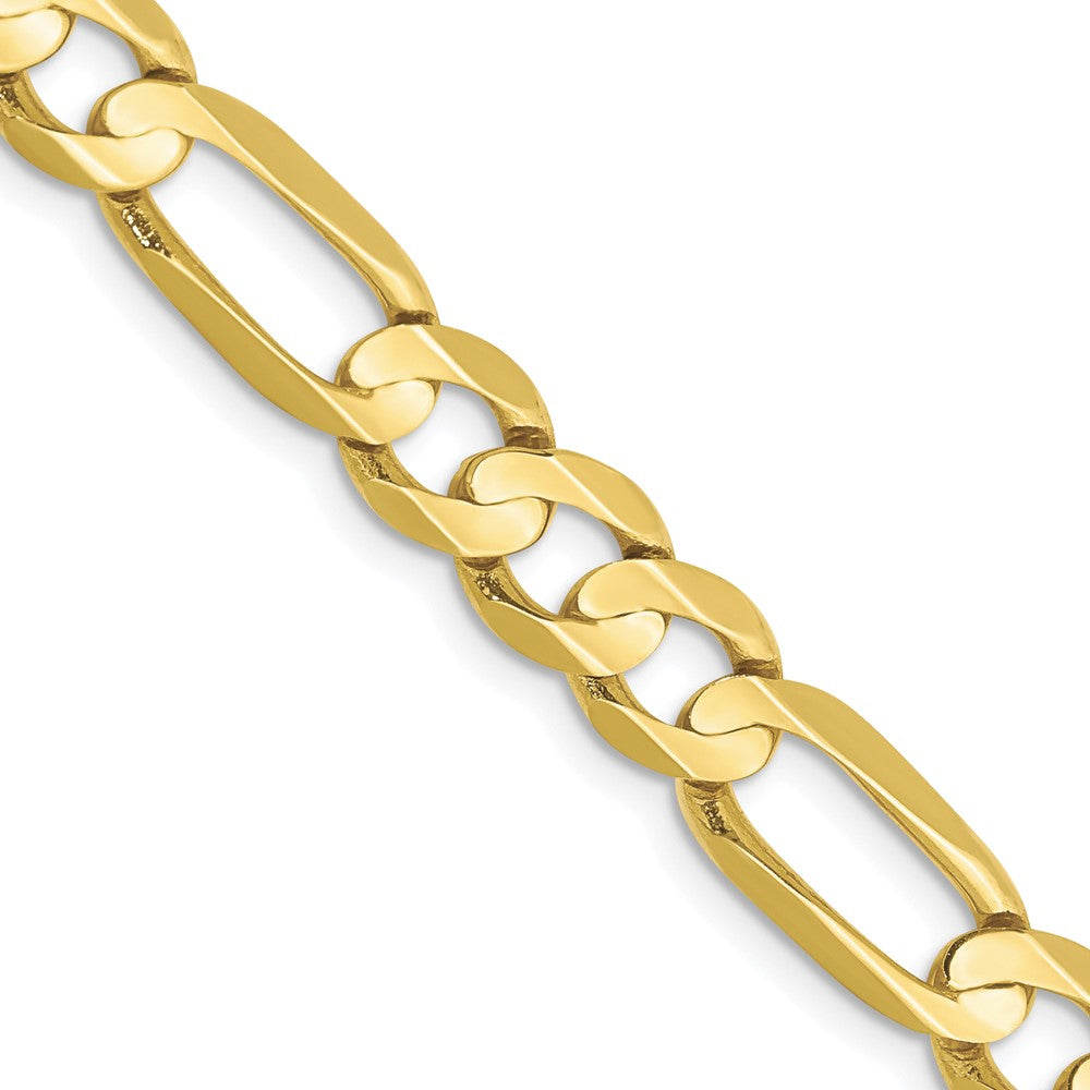 10K Gelbgold 6.75mm Konkav Offen Figaro Halskette