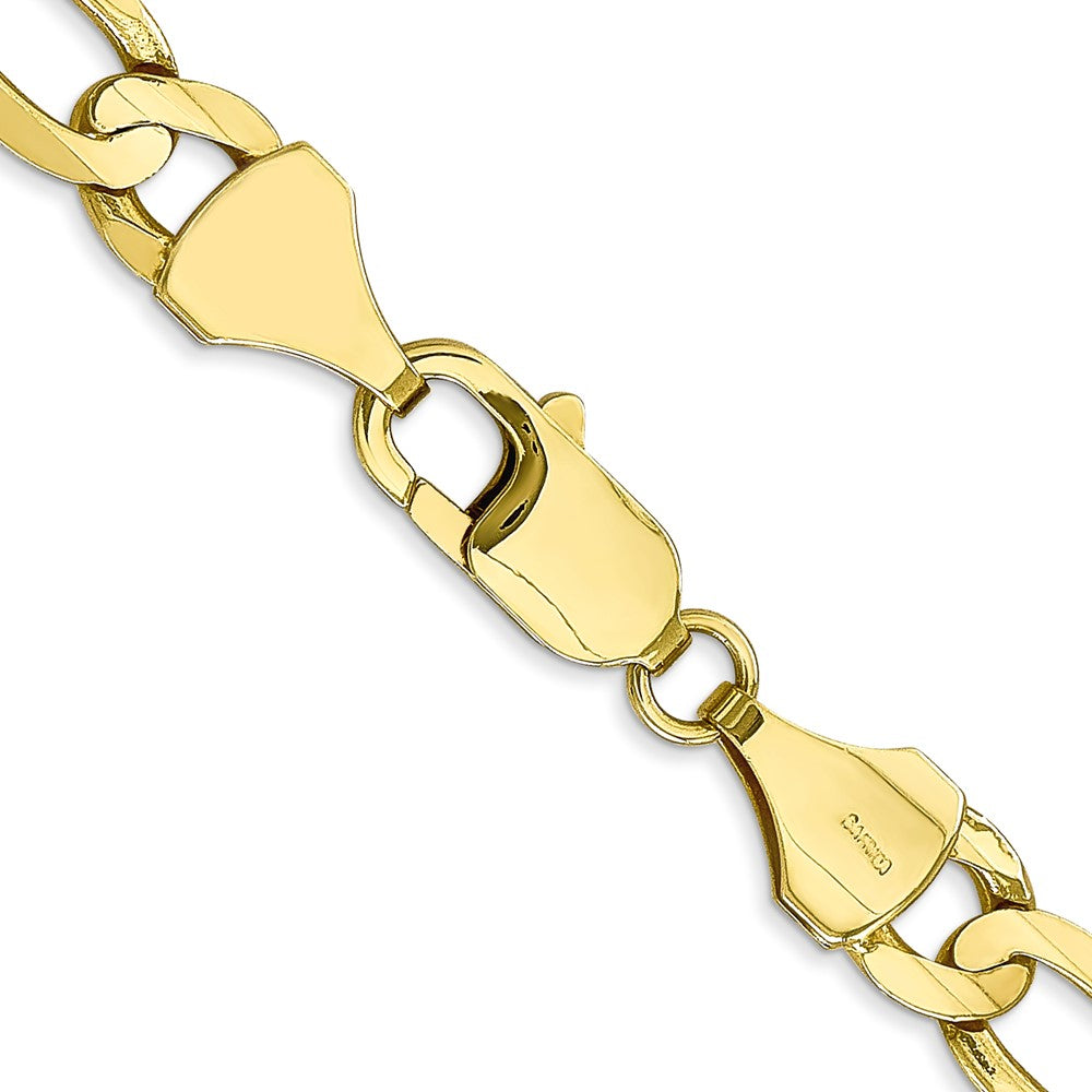 10K Gelbgold 7.5mm Konkav Offen Figaro Halskette