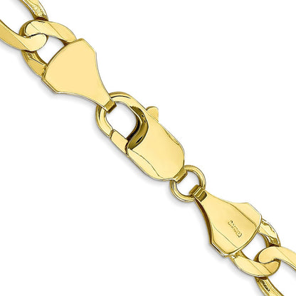 10K Gelbgold 7.5mm Konkav Offen Figaro Halskette