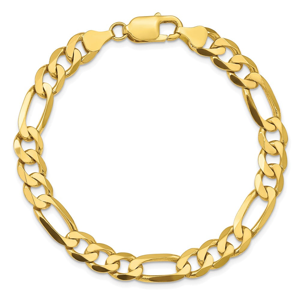 10K Gelbgold 7.5mm Konkav Offen Figaro Gliederarmband
