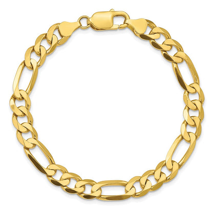 10K Gelbgold 7.5mm Konkav Offen Figaro Gliederarmband