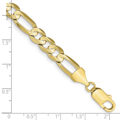 10K Gelbgold 7.5mm Konkav Offen Figaro Gliederarmband