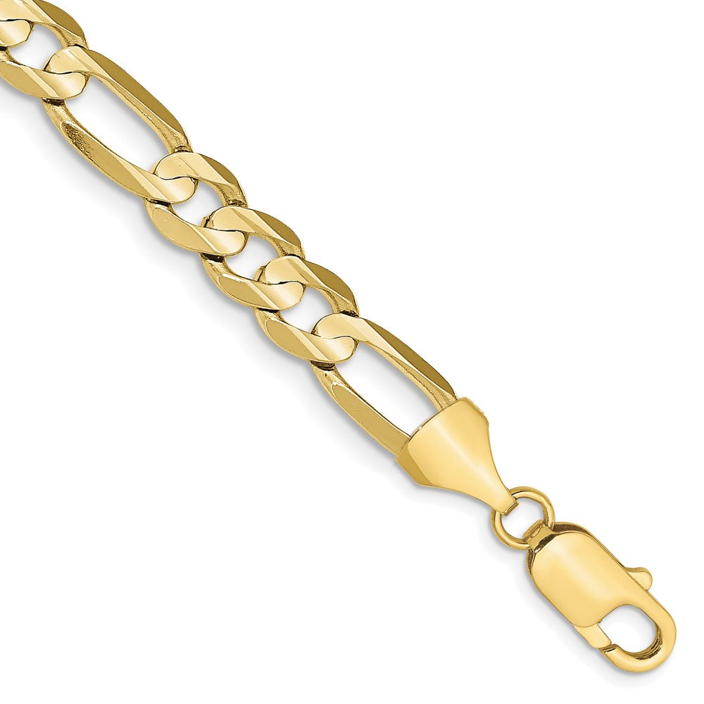 10K Gelbgold 7.5mm Konkav Offen Figaro Gliederarmband