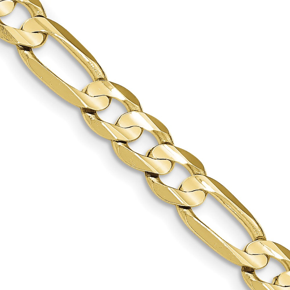 10K Gelbgold 7.5mm Konkav Offen Figaro Halskette