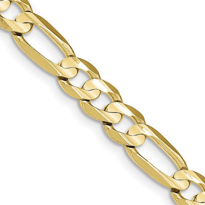 10K Gelbgold 7.5mm Konkav Offen Figaro Halskette