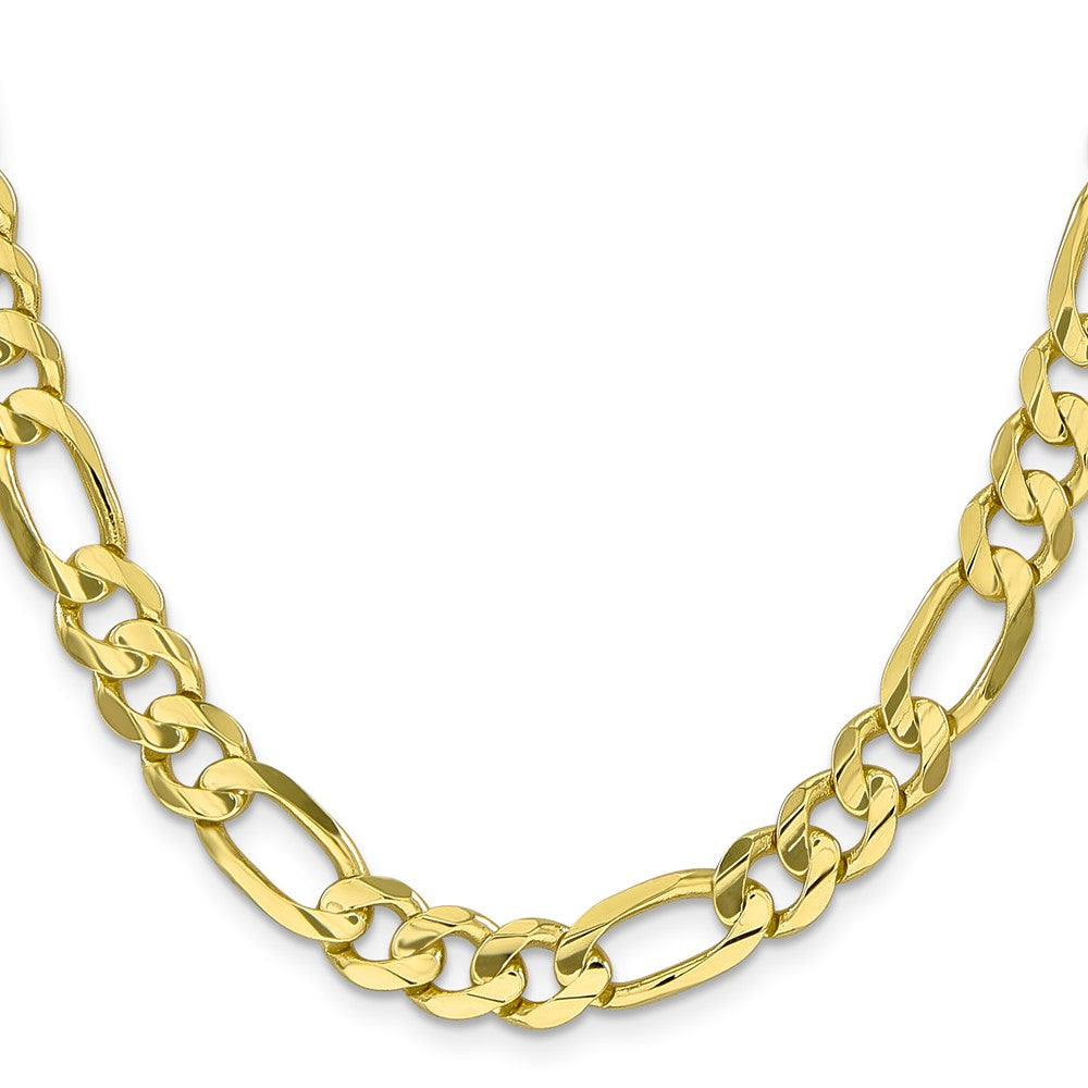 10K Gelbgold 8.75mm Konkav Offen Figaro Halskette
