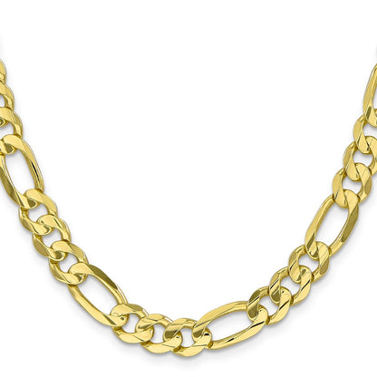 10K Gelbgold 8.75mm Konkav Offen Figaro Halskette
