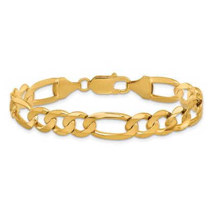 10K Gelbgold 8.75mm Konkav Offen Figaro Gliederarmband