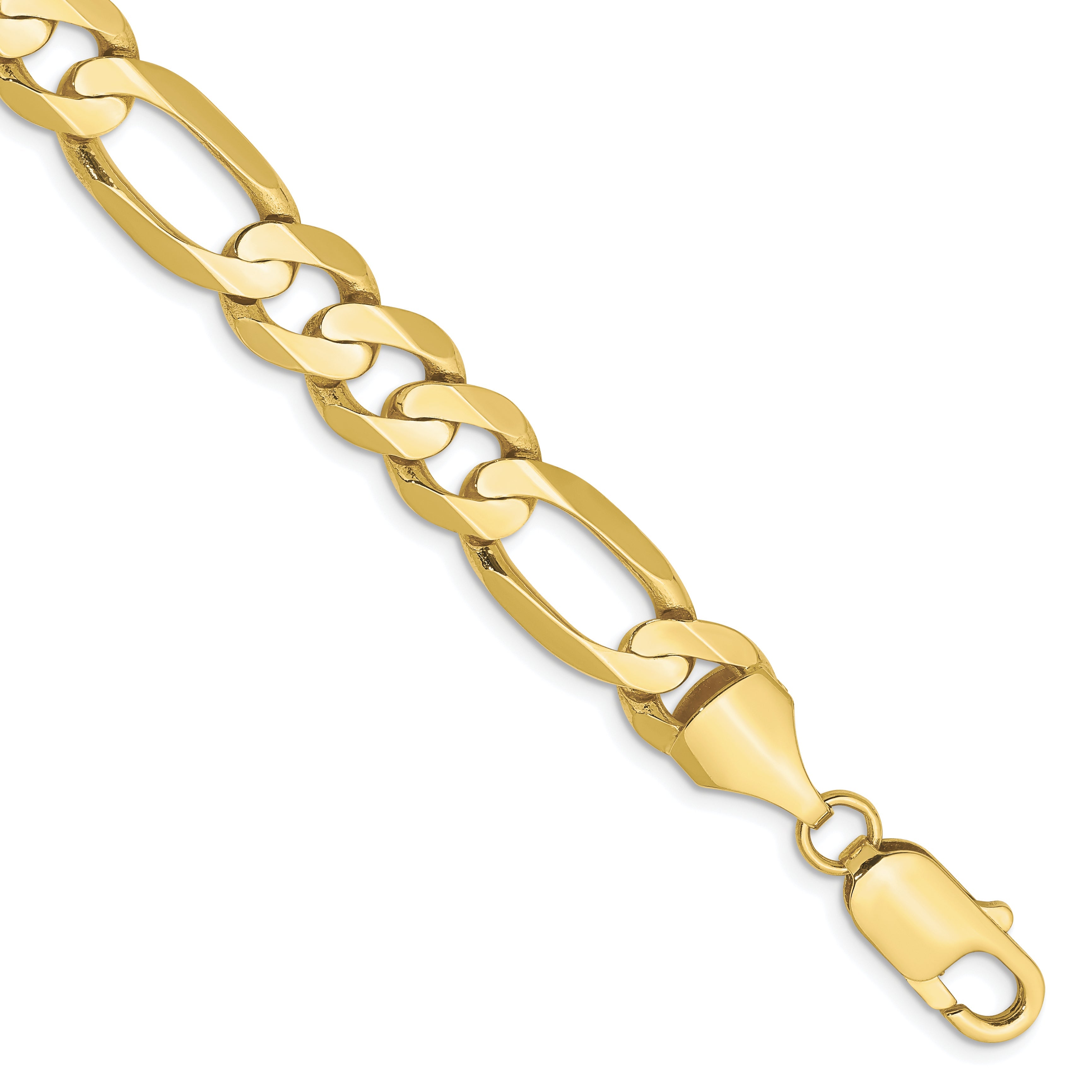 10K Gelbgold 8.75mm Konkav Offen Figaro Gliederarmband