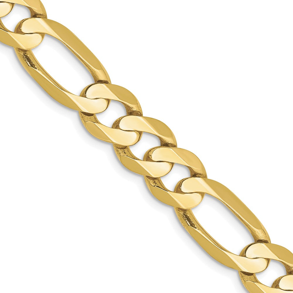10K Gelbgold 8.75mm Konkav Offen Figaro Halskette