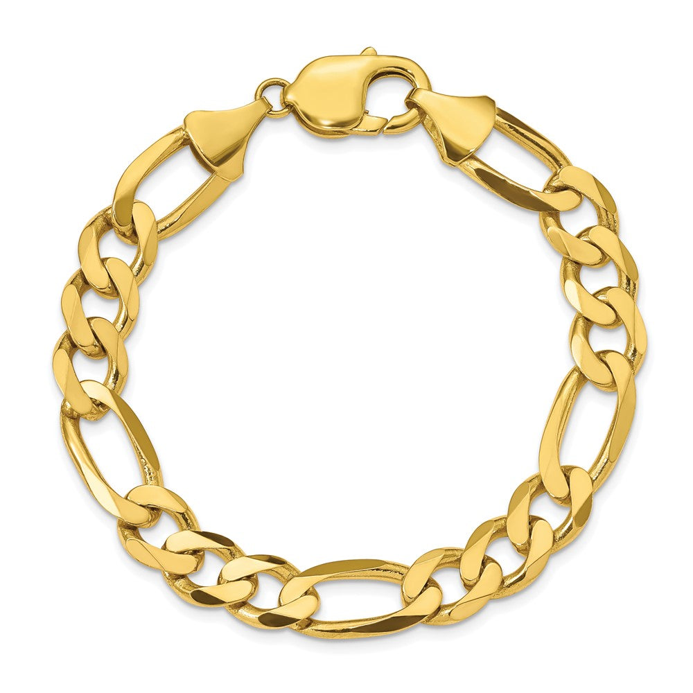 10K Gelbgold 10mm Konkav Offen Figaro Gliederarmband