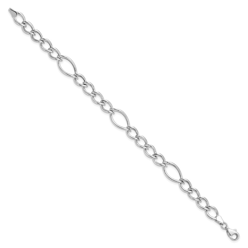 10K Weißgold Poliert Glieder Gliederarmband