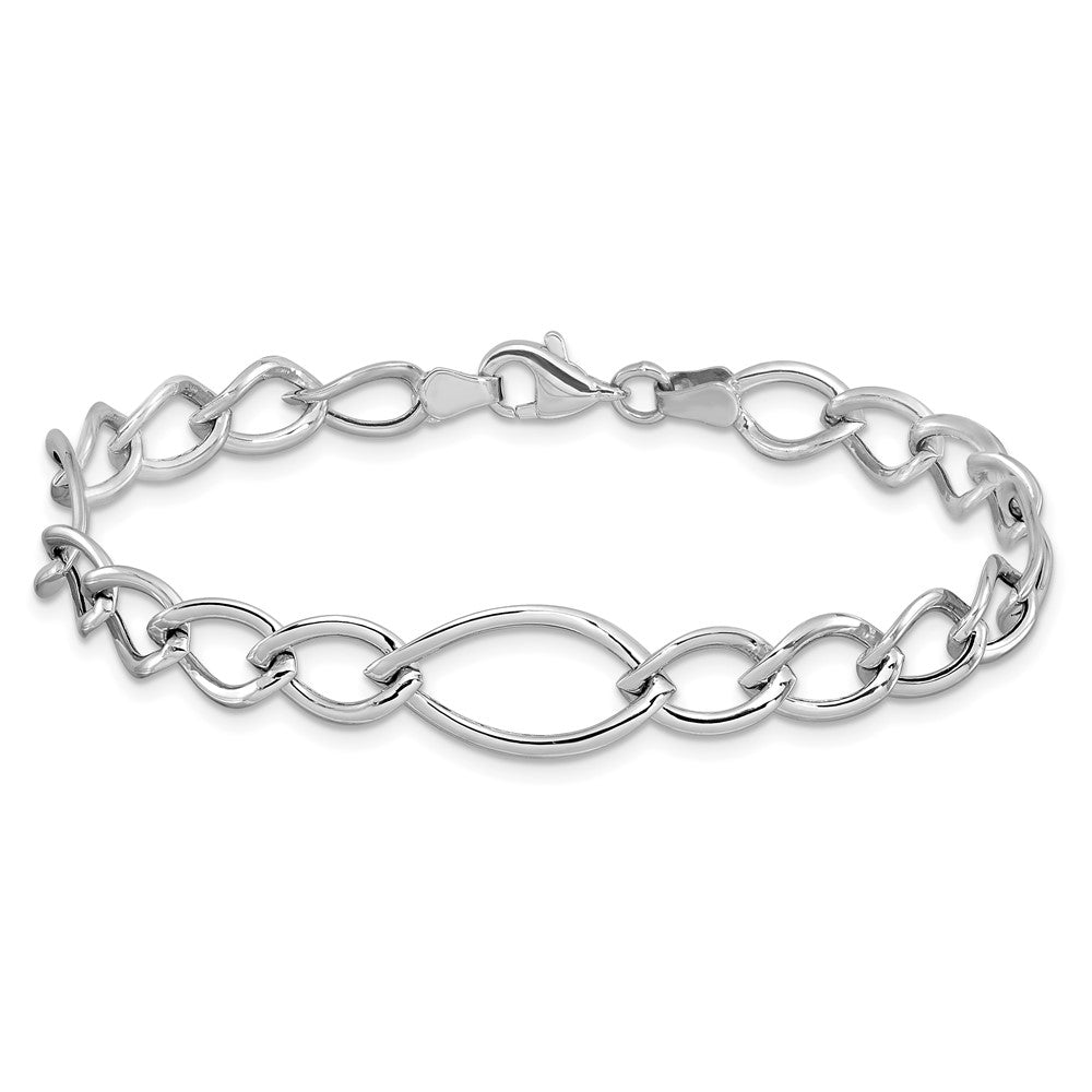 10K Weißgold Poliert Glieder Gliederarmband