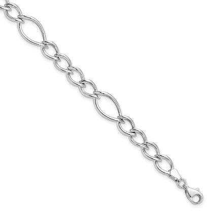 10K Weißgold Poliert Glieder Gliederarmband