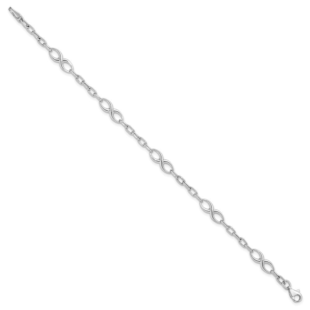 10K Weißgold Poliert Glieder Gliederarmband