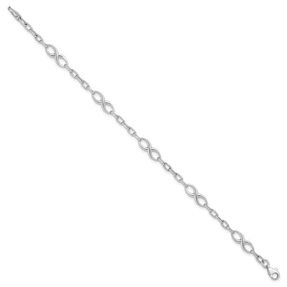 10K Weißgold Poliert Glieder Gliederarmband