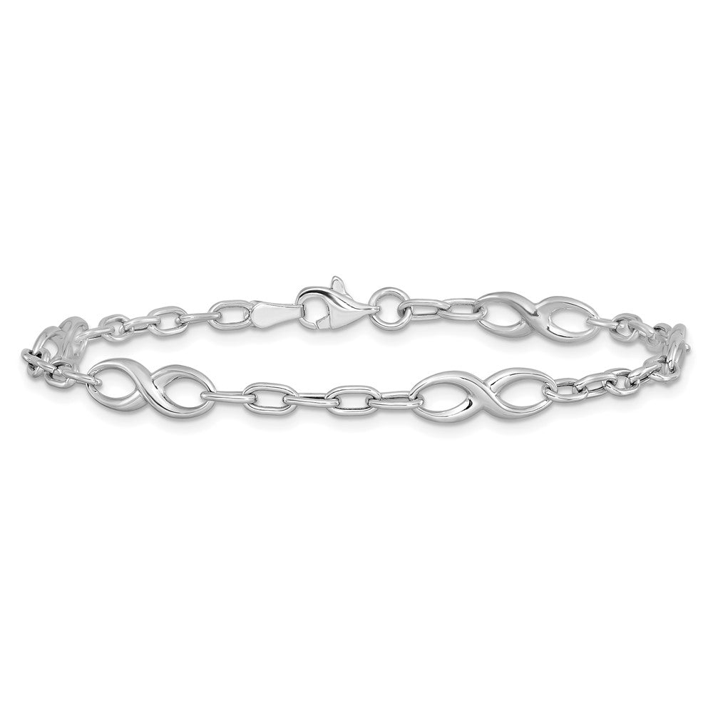 10K Weißgold Poliert Glieder Gliederarmband