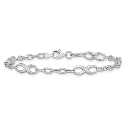 10K Weißgold Poliert Glieder Gliederarmband