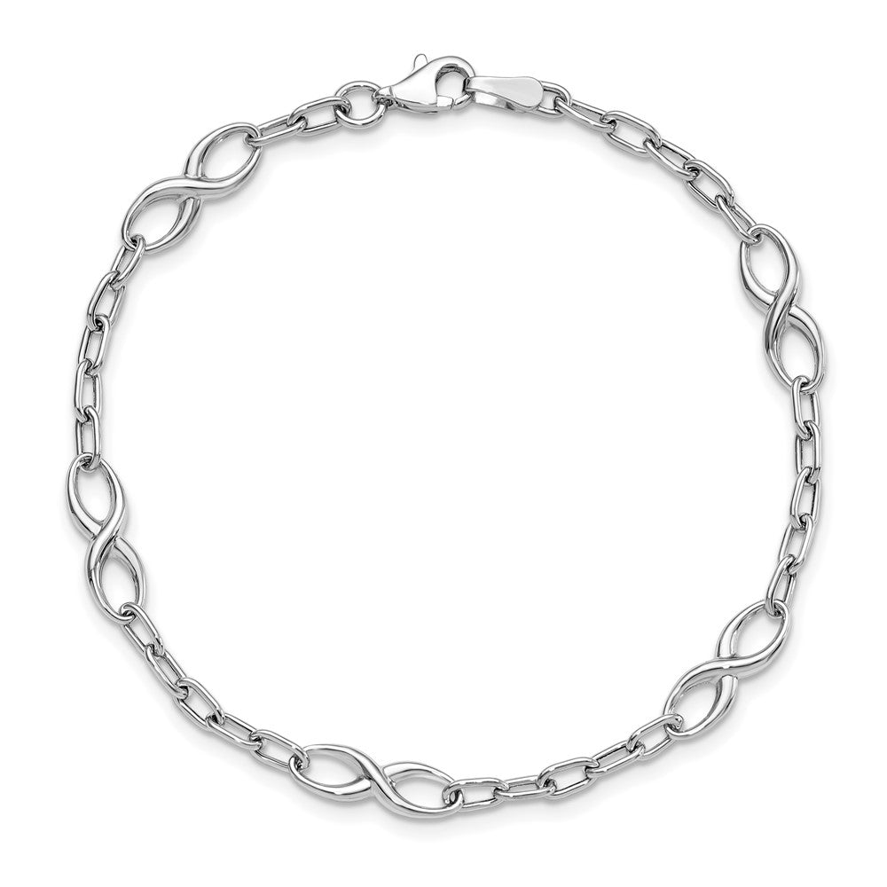 10K Weißgold Poliert Glieder Gliederarmband