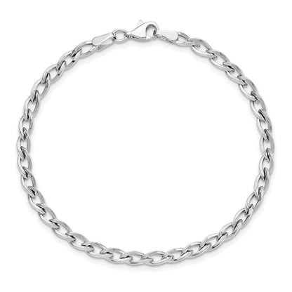 10K Weißgold Poliert Glieder Gliederarmband