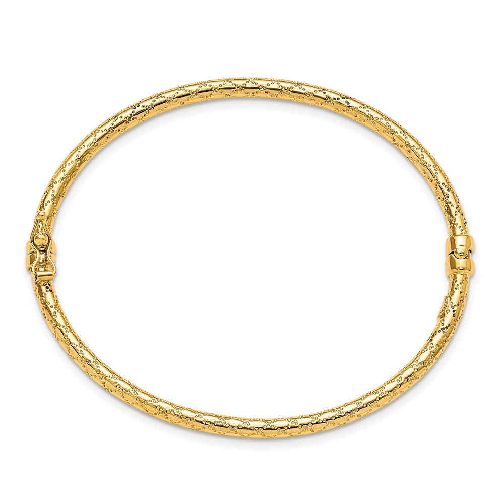 10K Gelbgold Poliert und Strukturiert Klappbar Armreif