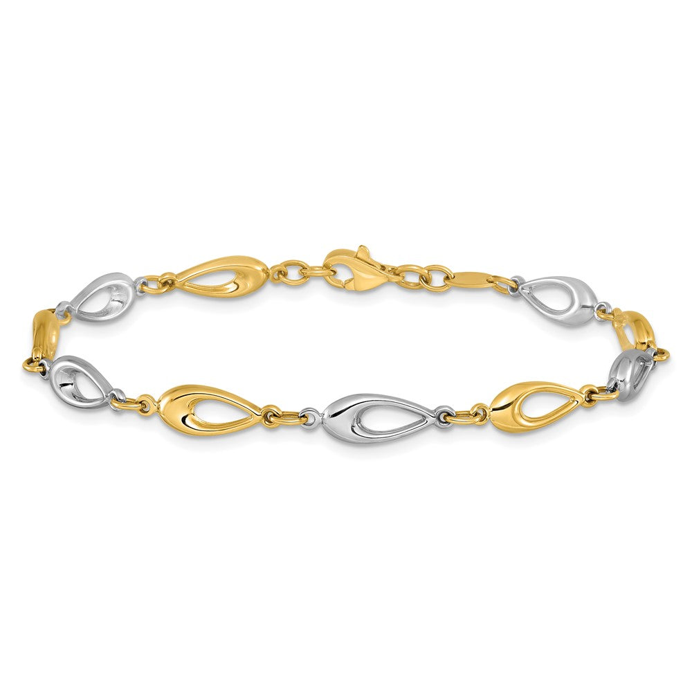 7.5 Zoll 10K Bicolor Poliert Armband