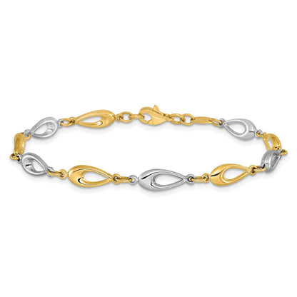 7.5 Zoll 10K Bicolor Poliert Armband
