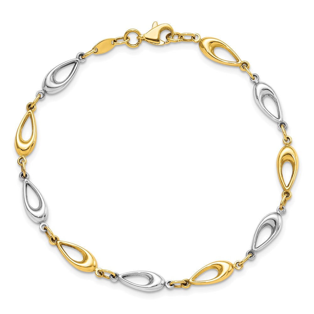 7.5 Zoll 10K Bicolor Poliert Armband