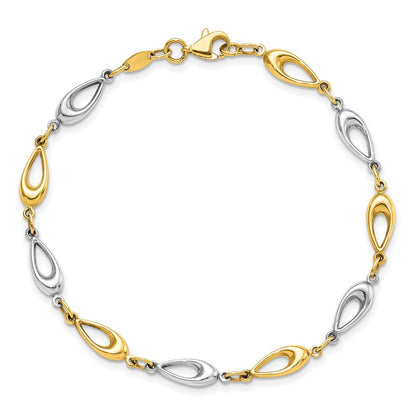 7.5 Zoll 10K Bicolor Poliert Armband