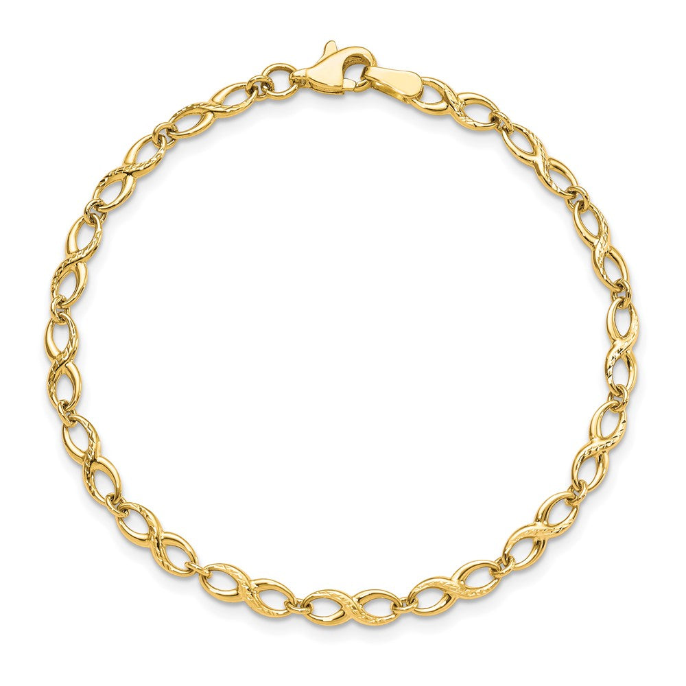 7 Zoll 10K Poliert und Diamantiert Armband
