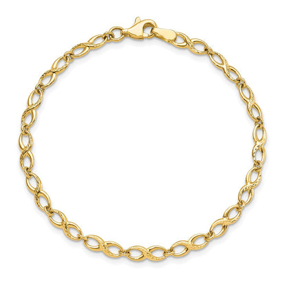 7 Zoll 10K Poliert und Diamantiert Armband