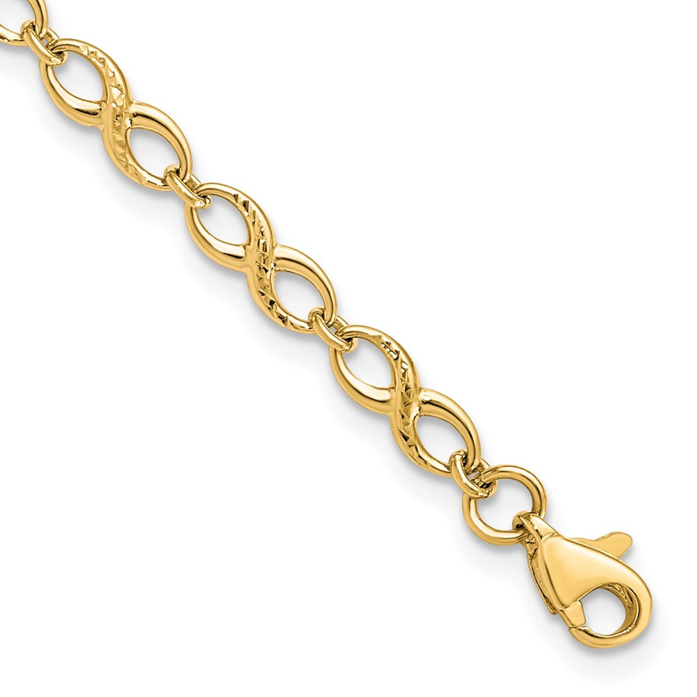 7 Zoll 10K Poliert und Diamantiert Armband