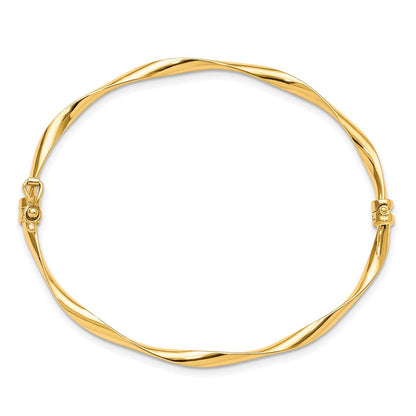 10K Gelbgold Poliert Klappbar Armreif