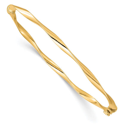 10K Gelbgold Poliert Klappbar Armreif