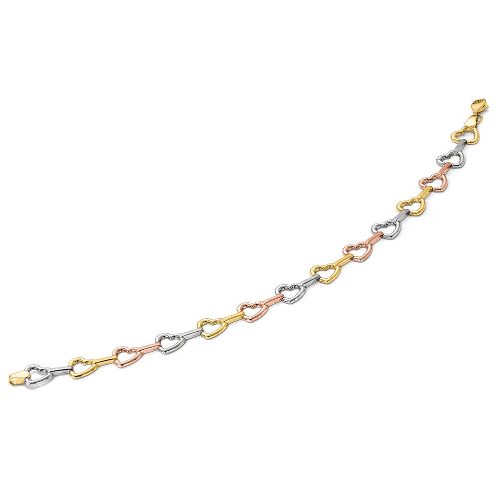 7.5 Zoll 10K Tricolor Herz Armband