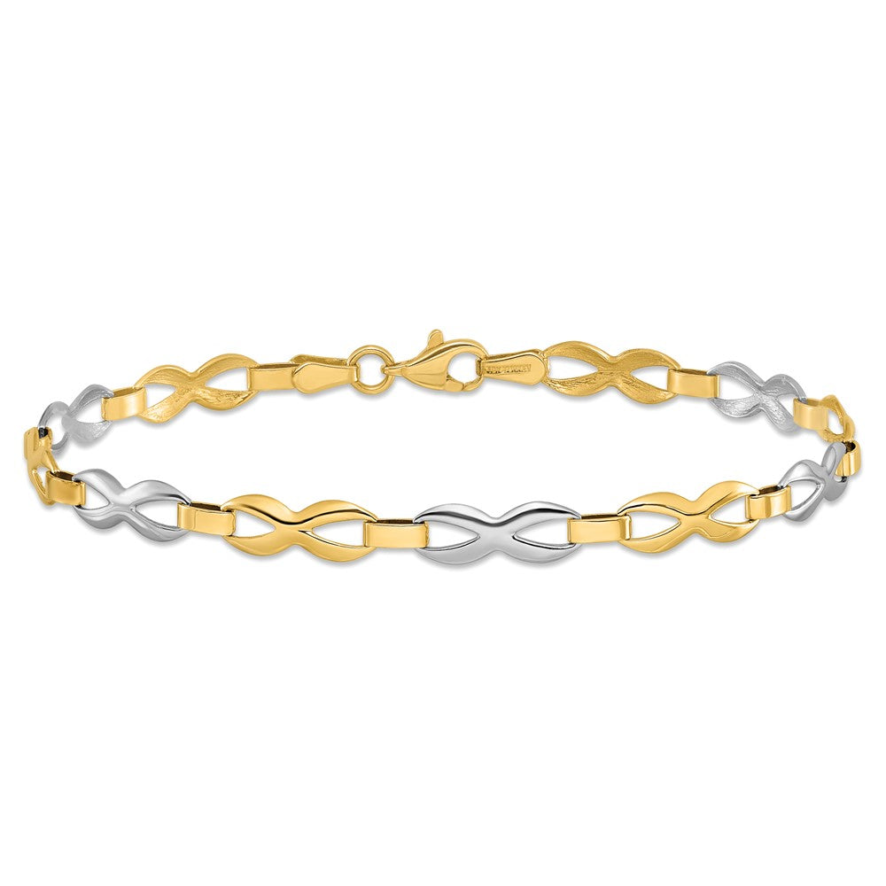 7.5 Zoll 10K Bicolor Poliert Armband